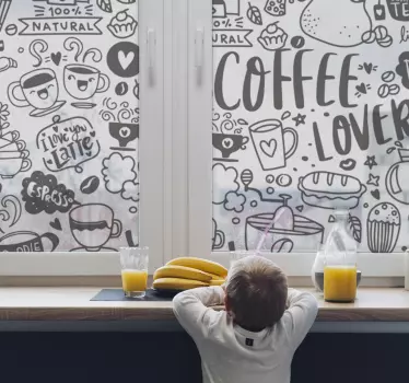 Transluzenter Kaffee Fensteraufkleber - TenStickers