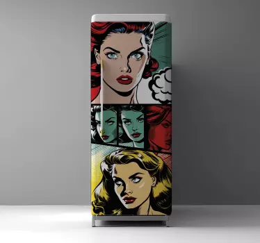Kühlschrank Aufkleber vintage Comic Vinyl - TenStickers