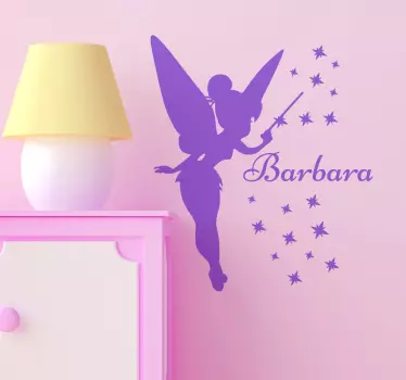 Wandtattoo Kinderzimmer Tinkerbell mit Namen - TenStickers