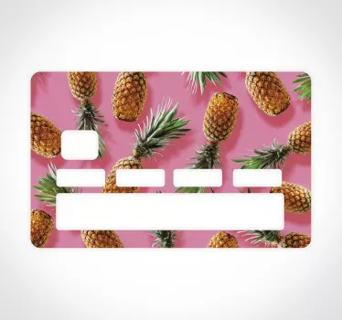 Ananasmuster Rosa Kreditkarten Aufkleber - TenStickers
