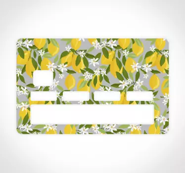 Kreditkarte aufkleber zitronenblumen muster - TenStickers