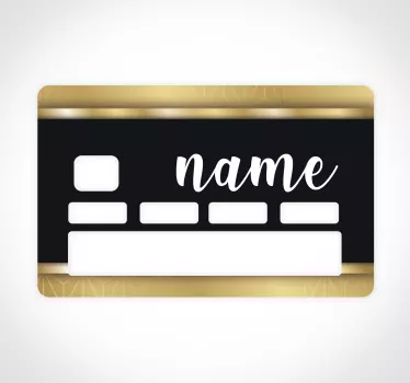 Schwarz gold personalisiert Kreditkarten Aufkleber - TenStickers