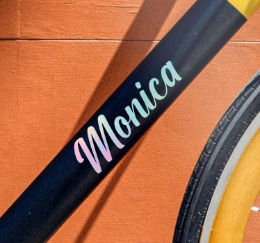 Name in Regenbogenfarben Fahrrad Aufkleber - TenStickers