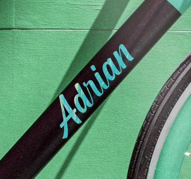 Hellblauer Name Fahrrad Aufkleber - TenStickers