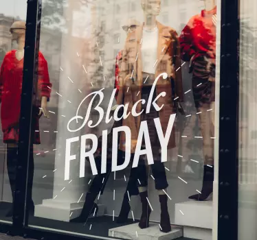 Schaufensteraufkleber Black Friday Sticker Strahlen - TenStickers