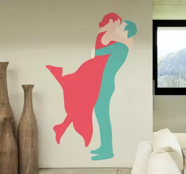 Liebespaar Kuss Aufkleber - TenStickers