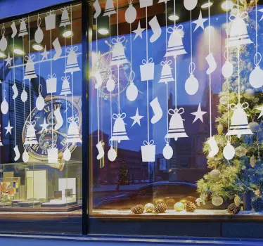 Schaufensteraufkleber Weihnachten Schmuck - TenStickers