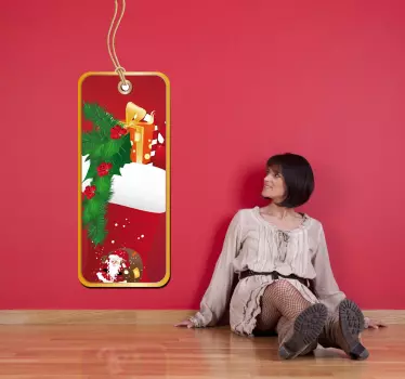 Schaufensteraufkleber Weihnachten Etikett im weihnachtlichen Stil - TenStickers
