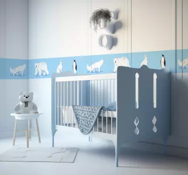 Bordüre selbstklebend mit Nordpol Tieren - TenStickers