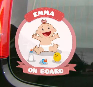 Baby On Board Aufkleber 20x14cm - Weißer Autoaufkleber Wasserfest