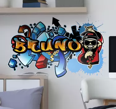 Graffiti Rapper mit Namen Wandtattoo Jugendzimmer - TenStickers