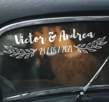 Autoaufkleber Hochzeit Zweige - TenStickers