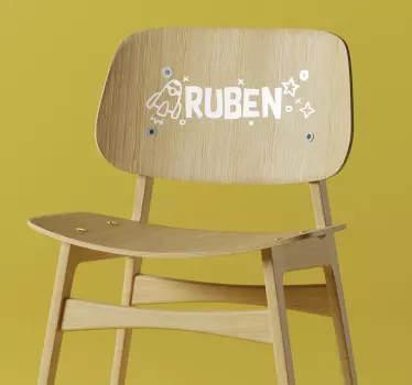 Wandtattoo Kinderzimmer Rakete mit Namen - TenStickers