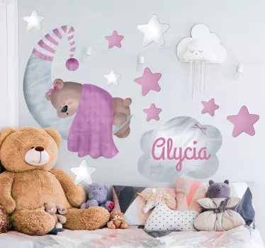 Wandtattoo Kinderzimmer schlafender Bär - TenStickers