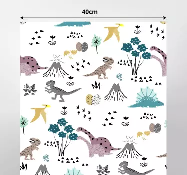 Dinosaurier Landschaft Muster möbelfolie - TenStickers