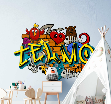 Wandtattoo Kinderzimmer Urban Graffiti mit Name - TenStickers