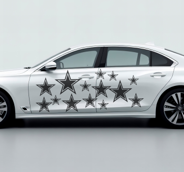 Pack von 15 Aufkleber Auto Goldene Sterne - TenStickers