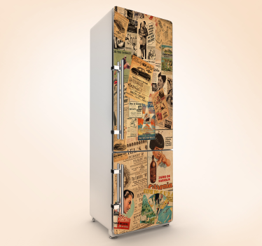 Kühlschrank Folie Vintage Zeitungsartikel - TenStickers