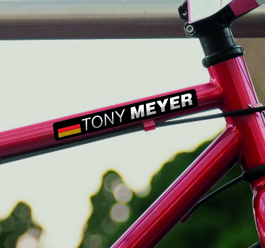 Fahrrad Aufkleber rennrad mit flagge und namen - TenStickers