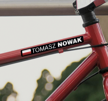 Fahrrad Aufkleber rennrad mit flagge und namen - TenStickers