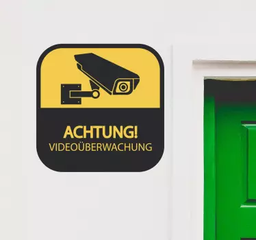 Achtung Videoüberwachung Warn Aufkleber - TenStickers