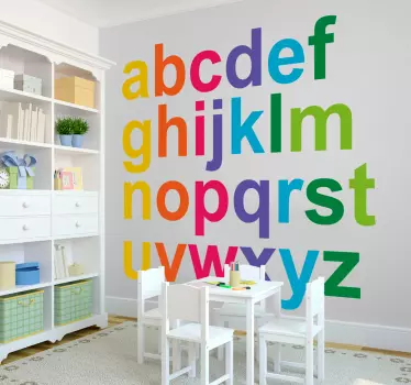 Alphabet minimalistische Farben Wandtattoo Kinderzimmer - TenStickers