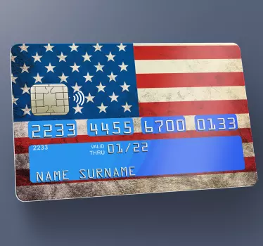 Amerikanische Flagge Kreditkartenaufkleber - TenStickers