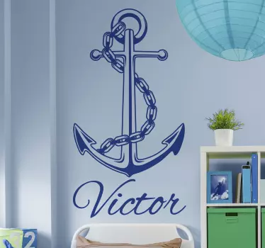 Wandtattoo Maritim Anker mit Namen - TenStickers