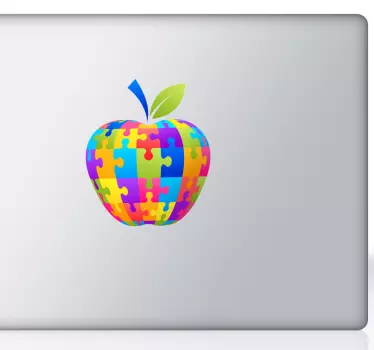 Apfel Puzzle Macbook Sticker - TenStickers
