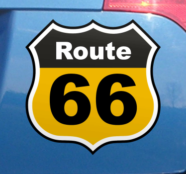 Motorrad Sticker 66 Route mit Symbol - TenStickers