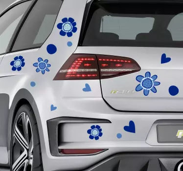 Autoaufkleber blaue Blume - TenStickers