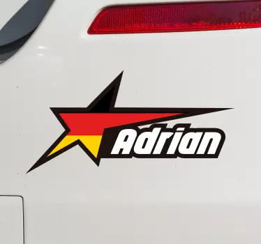 Aufkleber Auto Deutsche flagge in stern und benutzerdefiniertem N - TenStickers