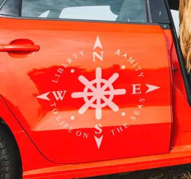 Aufkleber Auto Kompass mit werten - TenStickers