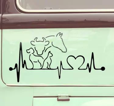Autoaufkleber Kuh Herzschlag - TenStickers