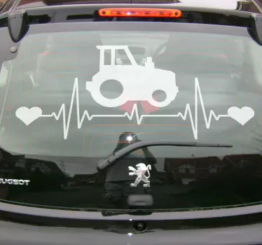 Wandtattoo Traktor Herzschlag - TenStickers