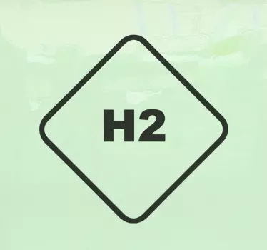 Wasserstoff H2 Autoaufkleber - TenStickers