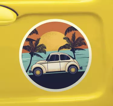 Autoaufkleber Retro Sonnenuntergang - TenStickers