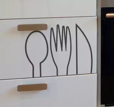 Besteck Umriss Wandtattoo Küche - TenStickers