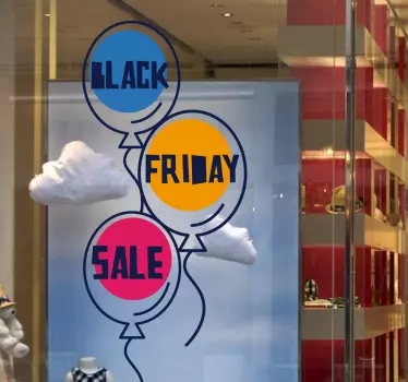 Sticker Black Friday Luftballons - TenStickers