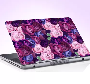 Sticker Blumen violett Laptop - TenStickers