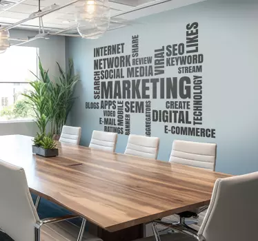 Aufkleber Büro Wolke von Musterwörtern Marketing  - TenStickers