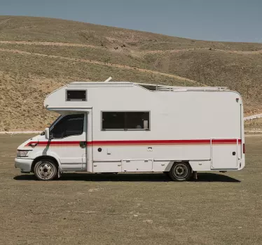 Sticker Fahrzeug Camping Van Bunte Streifen - TenStickers