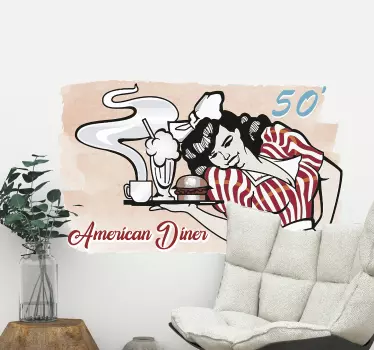 Aufkleber Chefkoch Diner kellnerin - TenStickers