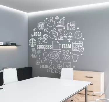 Aufkleber dekorativ Büro Ideogramm - TenStickers
