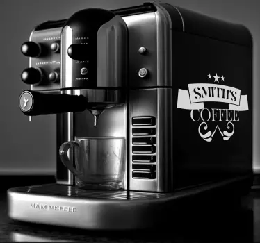 Aufkleber für Küchengerät familienname Kaffee - TenStickers