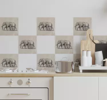 Elefanten Fliesen Aufkleber - TenStickers