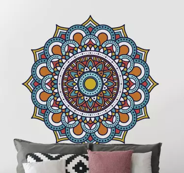 Aufkleber floral Buntes blumenmandala - TenStickers