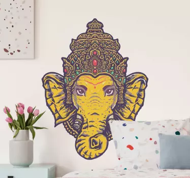 Aufkleber floral Ganesha im mandala-stil - TenStickers