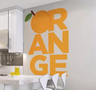 Aufkleber Früchte Orangefarbener text - TenStickers