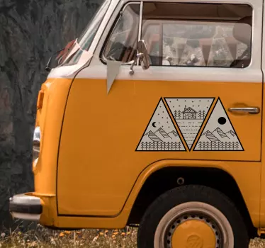 Wohnwagen Aufkleber geometrische Natur - TenStickers